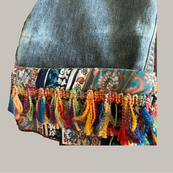 Boho Fringe Blue Jeans - Picture 7 of 10